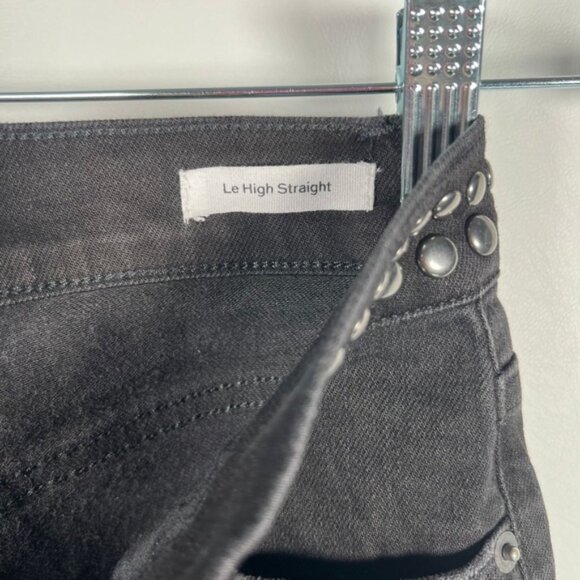 NWT FRAME Denim Le High Straight-Leg Band Studded Jeans-Troupe High-Rise Size 24 - Picture 12 of 16